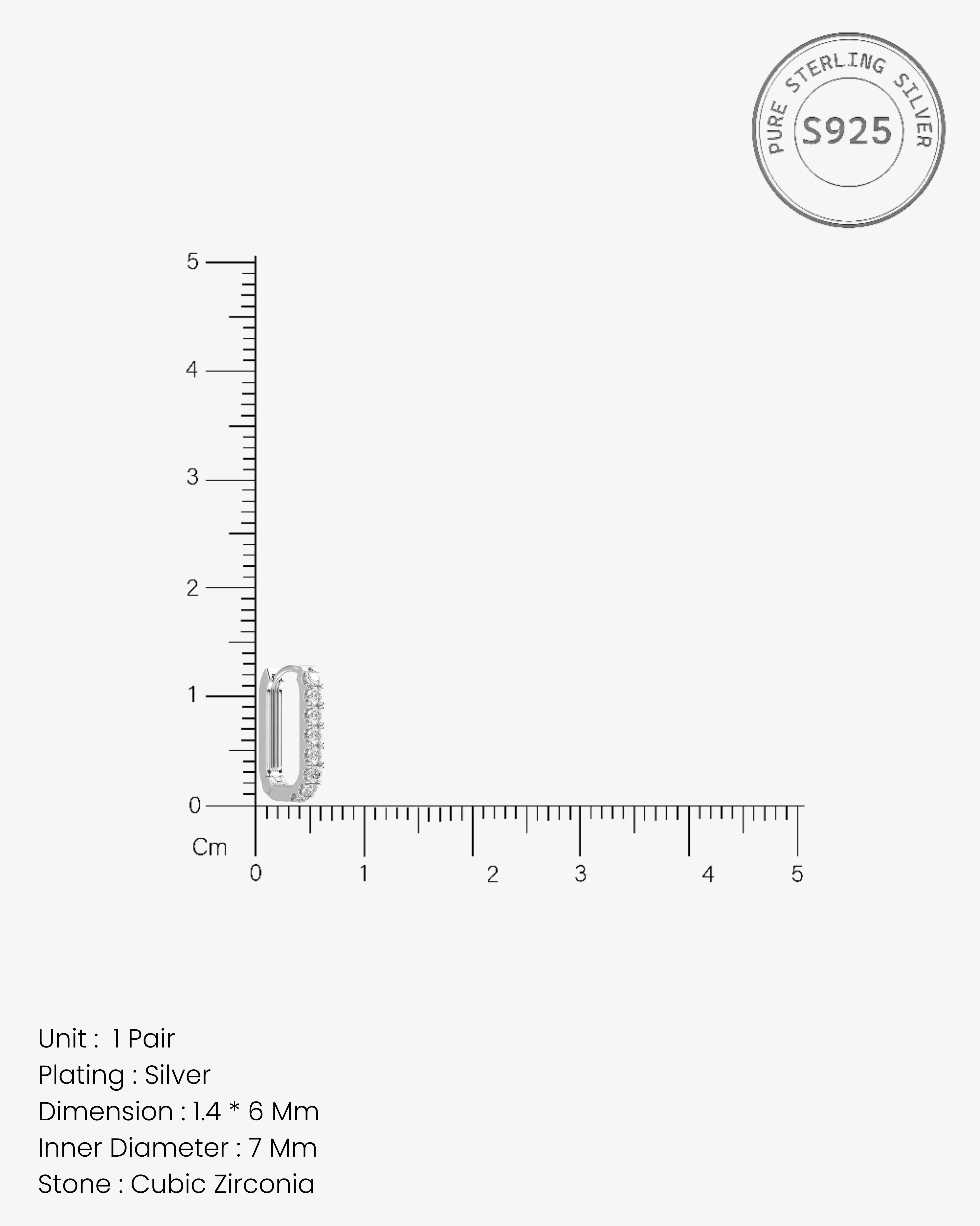 Statement Zirconia Square Hoop Earrings - Image 5