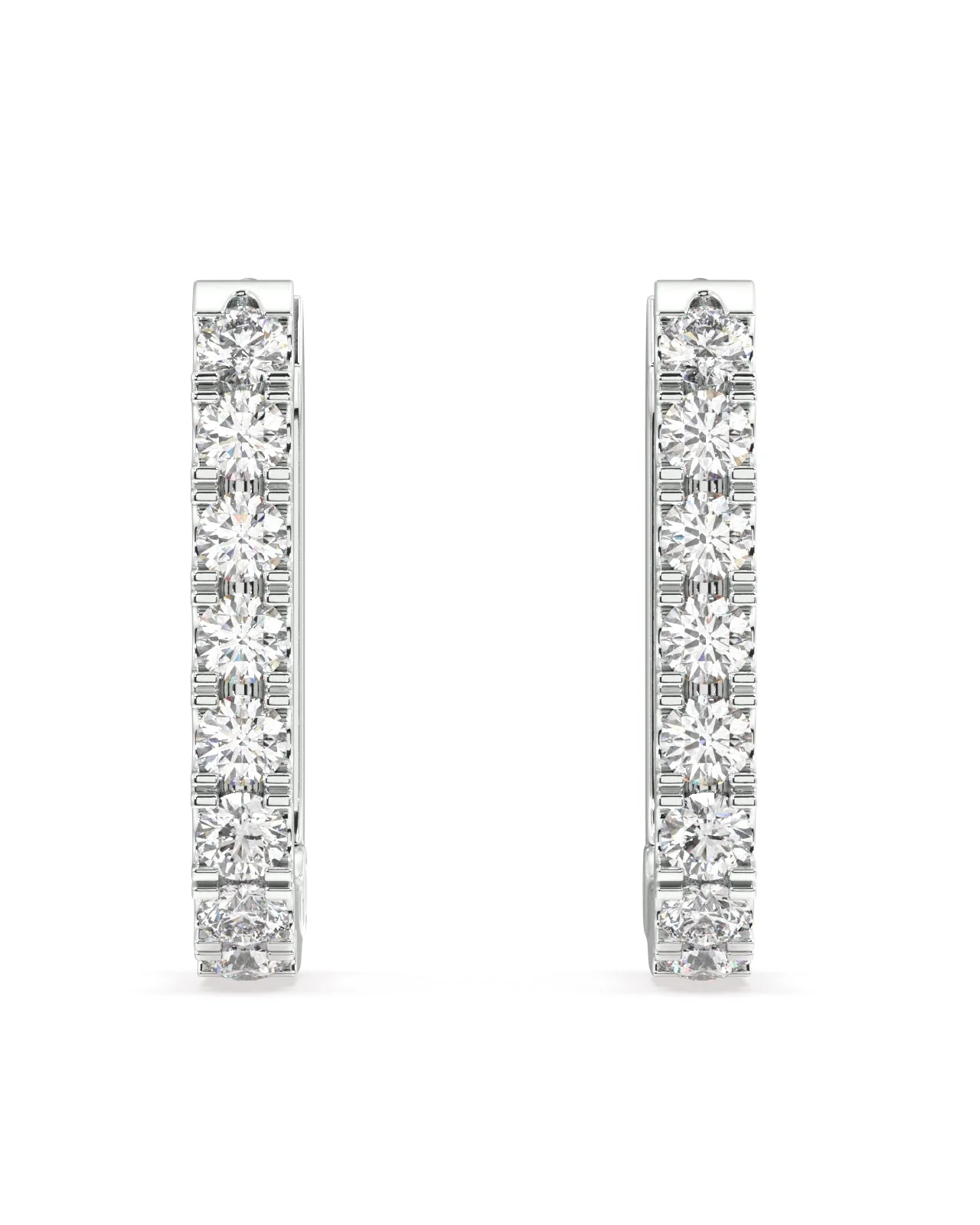 Statement Zirconia Square Hoop Earrings - Image 6