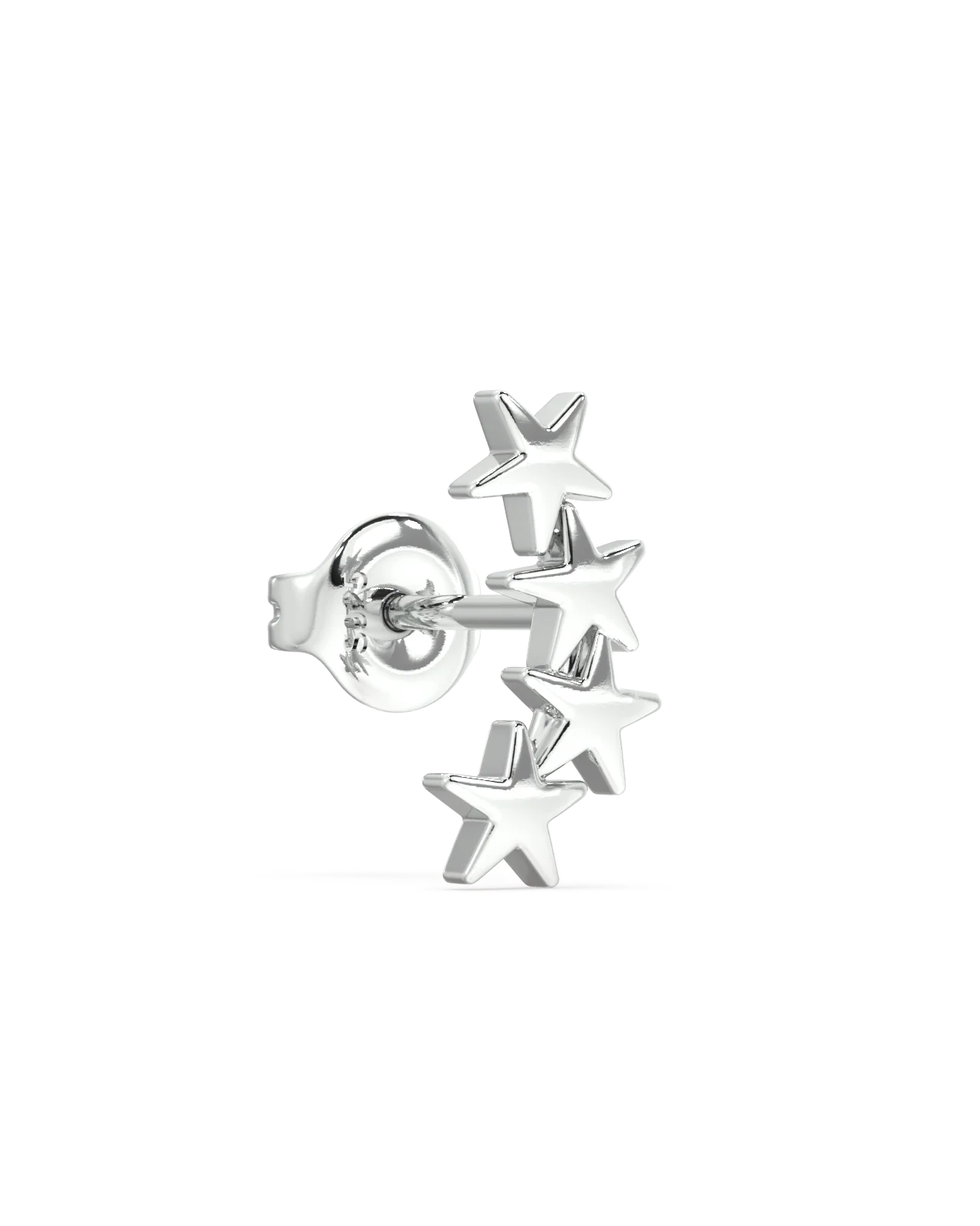 Dainty Four Star Cluster Climber Studs Earrings - Image 4