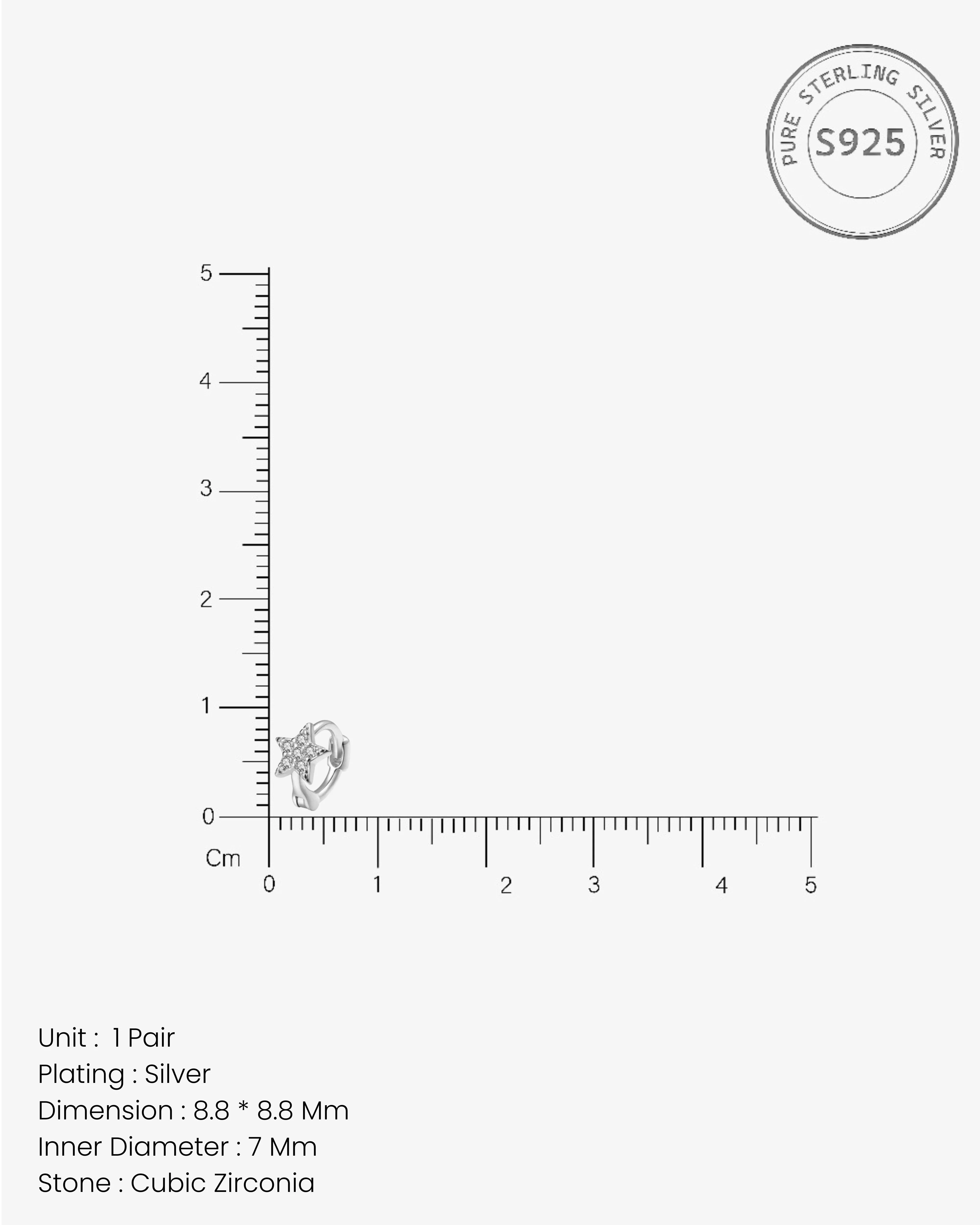 Star Huggee Hoop Earrings - Image 3