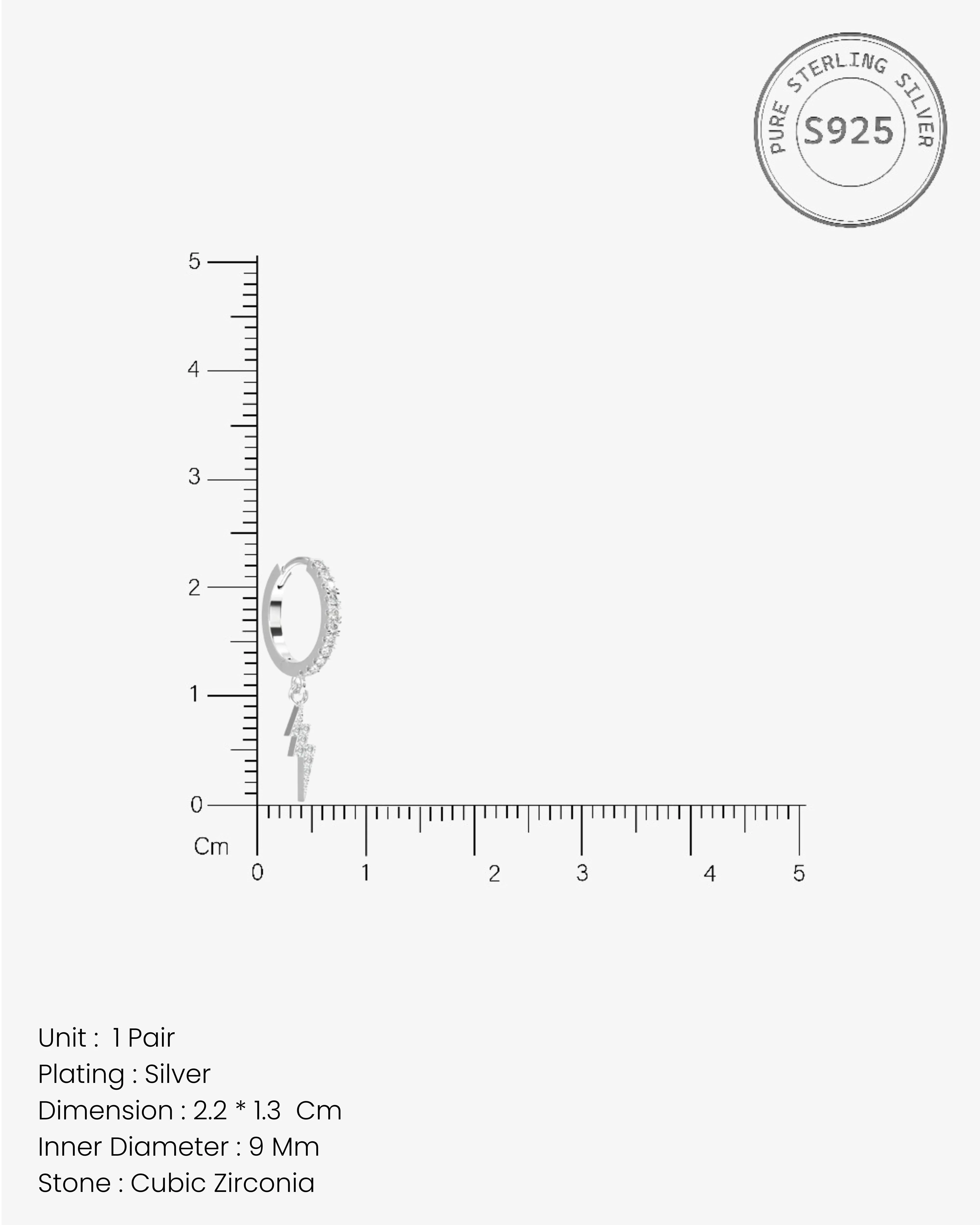 Thunder Charm Hoop Earrings - Image 3