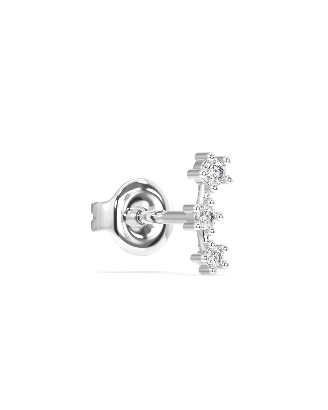 Tri Zirconia Climber Stud Earrings - Image 3