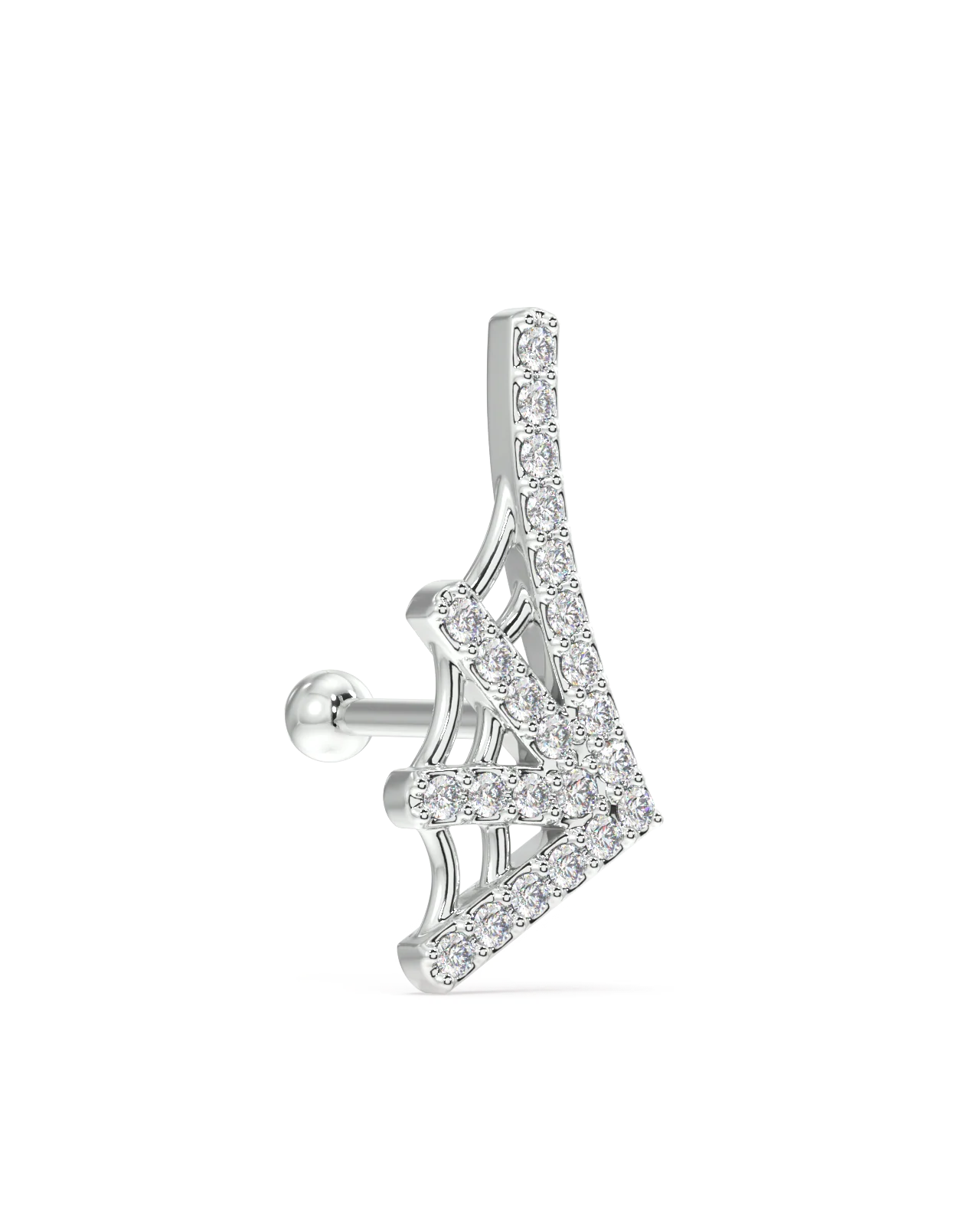 Zirconia Web Spread Stud Earrings - Image 3