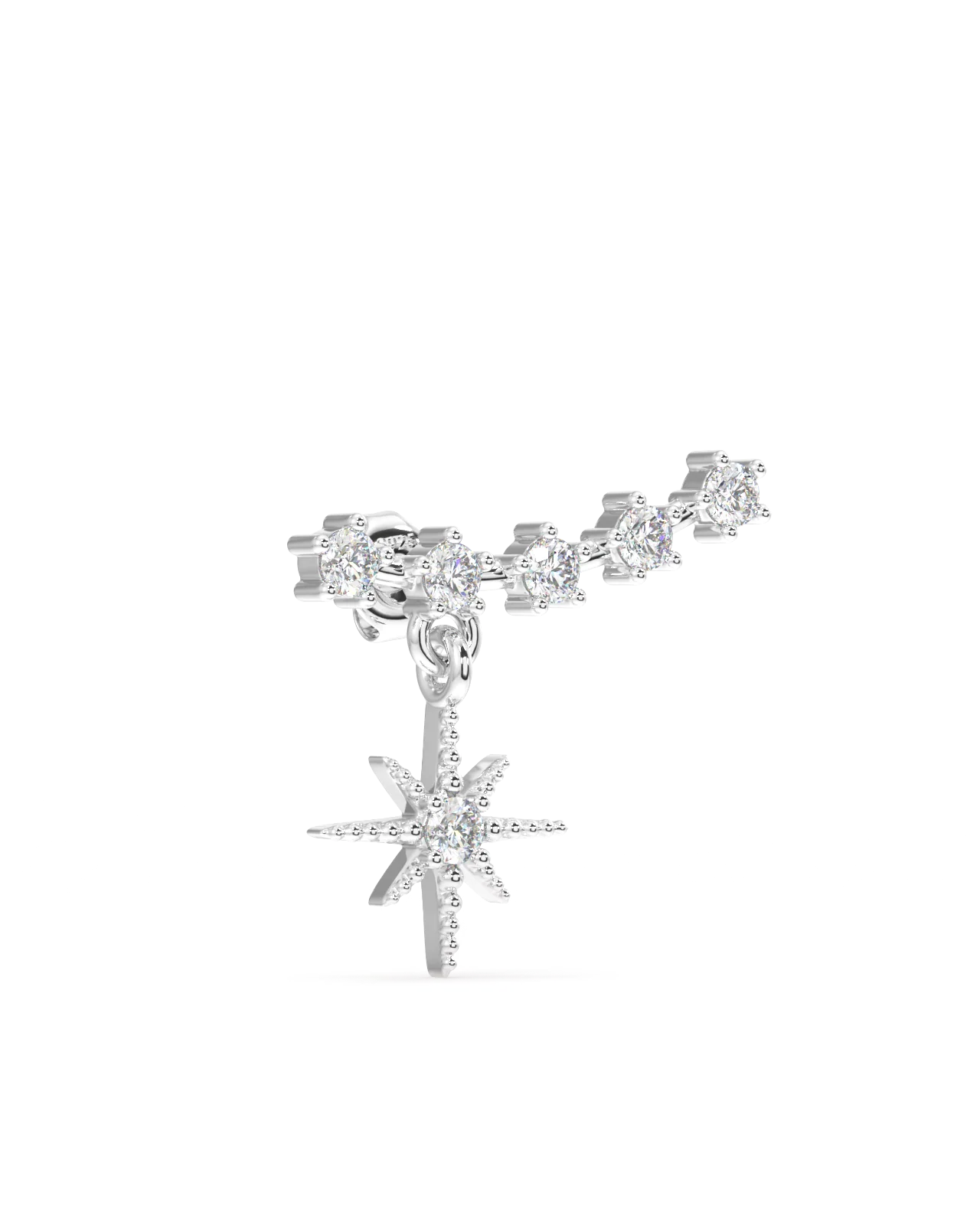 Multi Aligned Zircon Climber Studs Earrings - Image 4