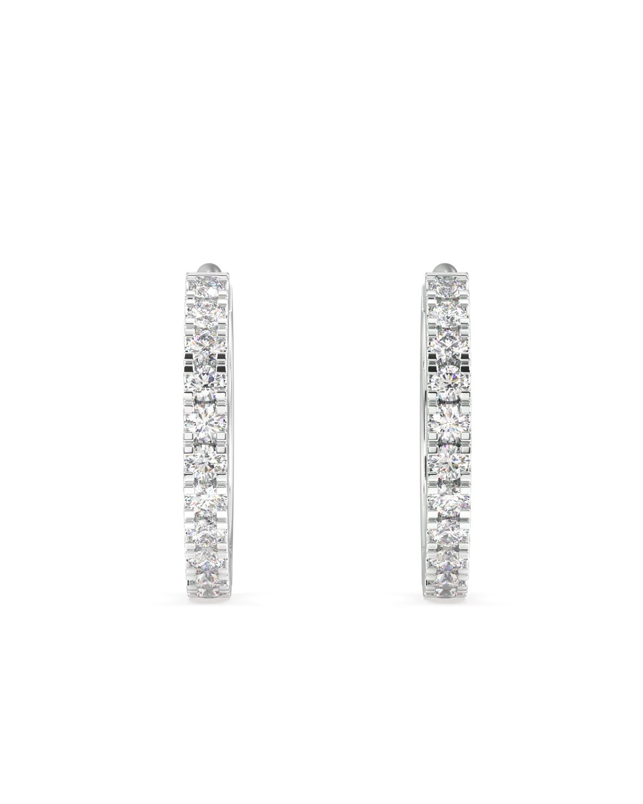 Zirconia Statement Round Hoop Earrings Multiple Size - Image 6