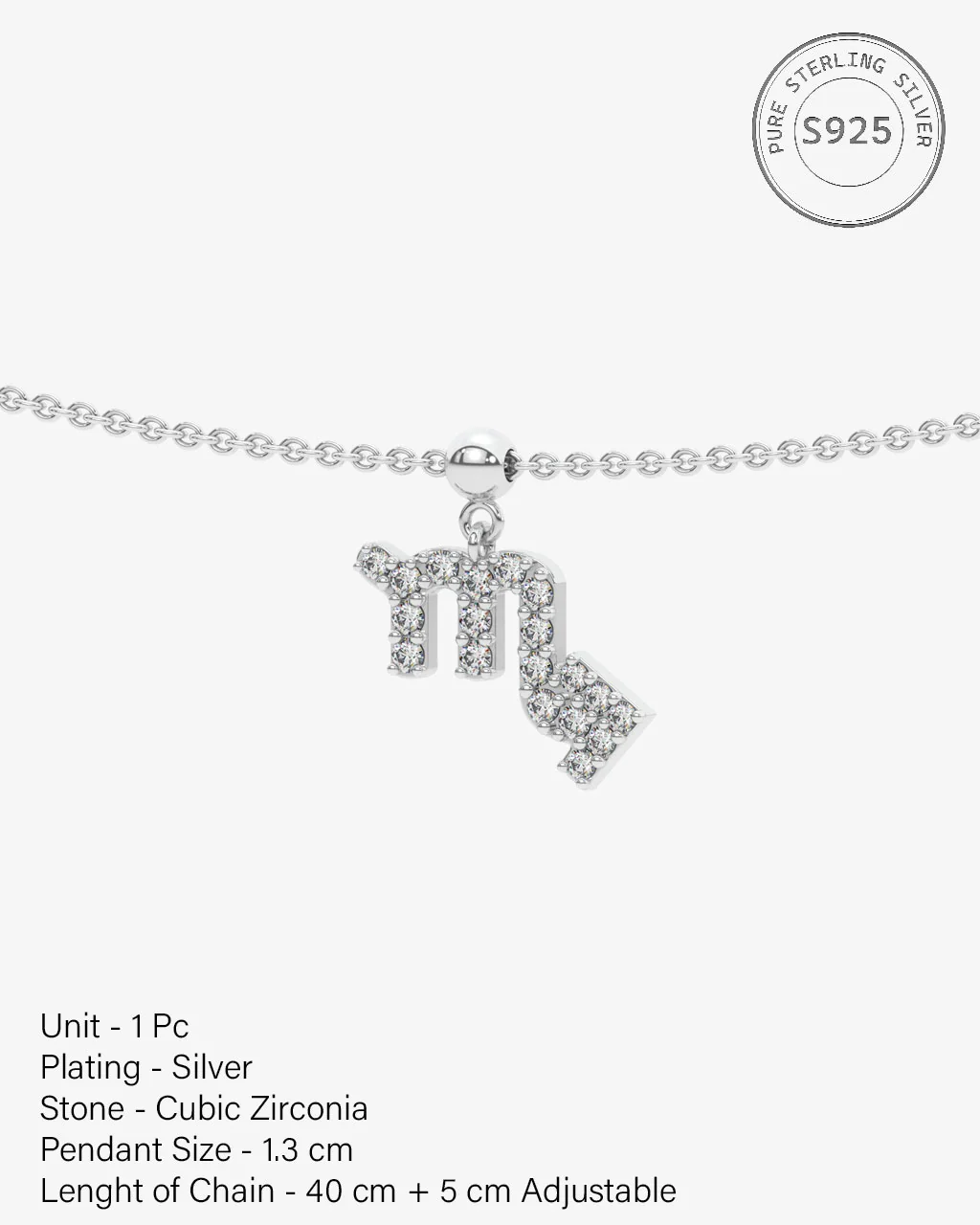 Scorpio Stone Pave Zodiac Necklace - Image 6