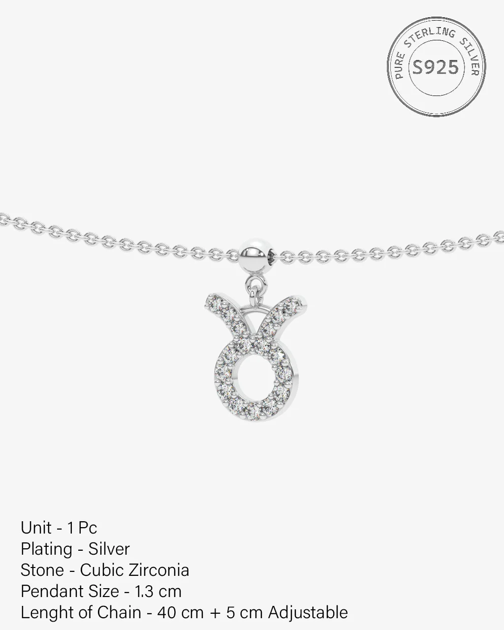 Taurus Stone Pave Zodiac Necklace - Image 5